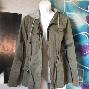 army green zip up jacket